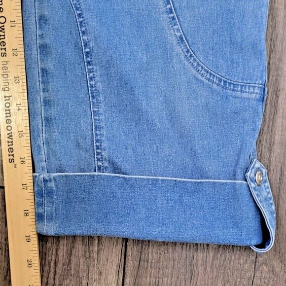 Acezung Women's Jeans Size 12 Capri Flap Pouch Pockets Medium Wash - Picture 5 of 14